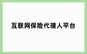 互联网保险代理人平台