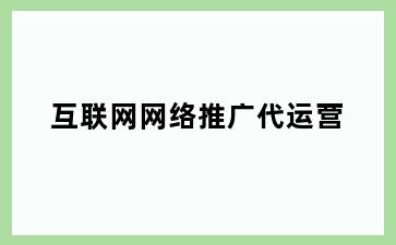 互联网网络推广代运营