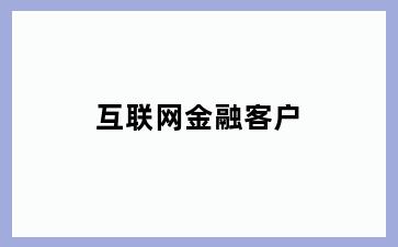 互联网金融客户