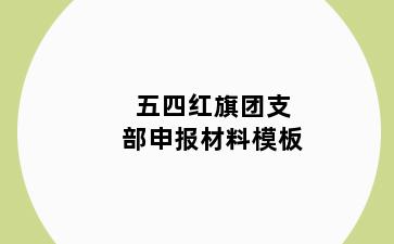 五四红旗团支部申报材料模板