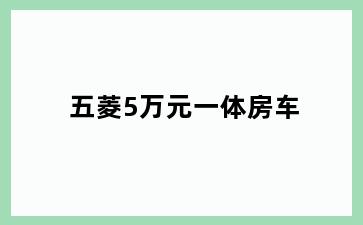 五菱5万元一体房车