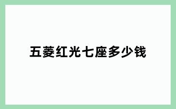 五菱红光七座多少钱