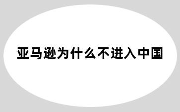 亚马逊为什么不进入中国