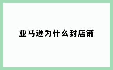 亚马逊为什么封店铺