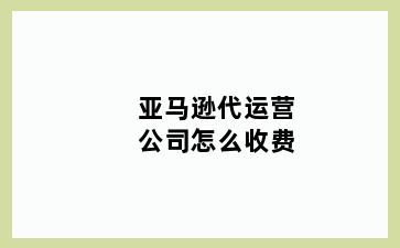 亚马逊代运营公司怎么收费