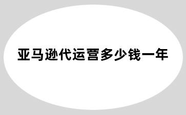 亚马逊代运营多少钱一年