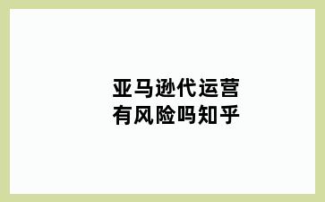 亚马逊代运营有风险吗知乎