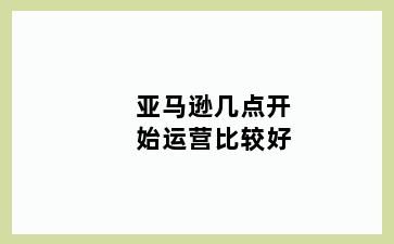 亚马逊几点开始运营比较好
