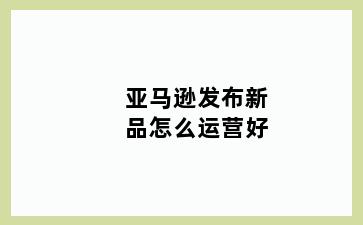 亚马逊发布新品怎么运营好