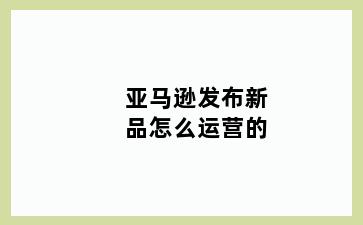 亚马逊发布新品怎么运营的