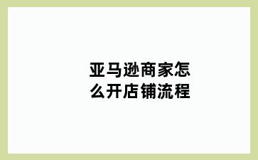 亚马逊商家怎么开店铺流程