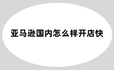 亚马逊国内怎么样开店快