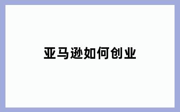 亚马逊如何创业
