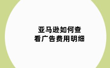 亚马逊如何查看广告费用明细