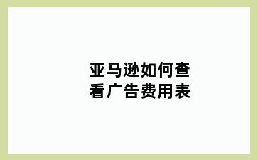 亚马逊如何查看广告费用表