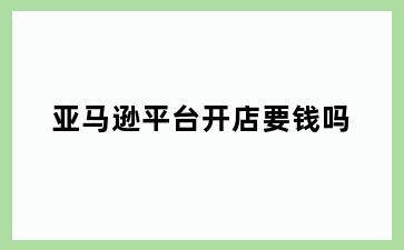 亚马逊平台开店要钱吗