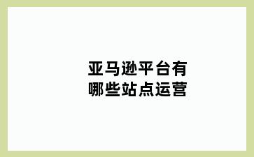 亚马逊平台有哪些站点运营