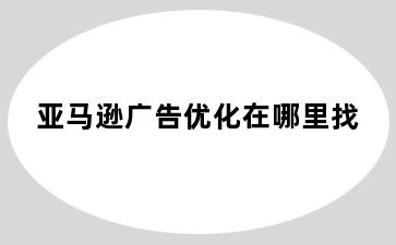 亚马逊广告优化在哪里找