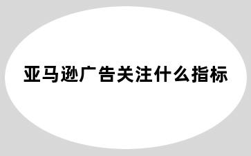 亚马逊广告关注什么指标