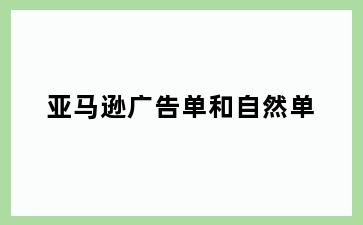 亚马逊广告单和自然单