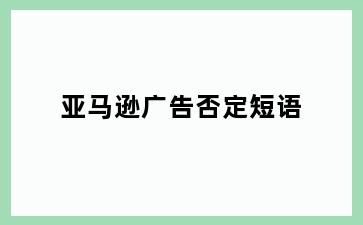 亚马逊广告否定短语
