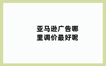 亚马逊广告哪里调价最好呢