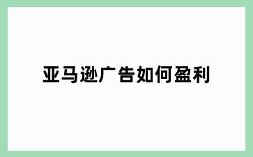 亚马逊广告如何盈利
