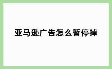 亚马逊广告怎么暂停掉