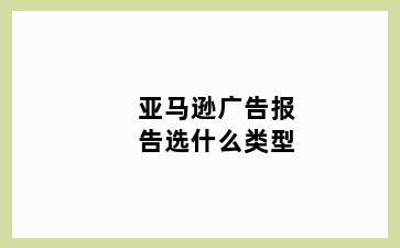 亚马逊广告报告选什么类型
