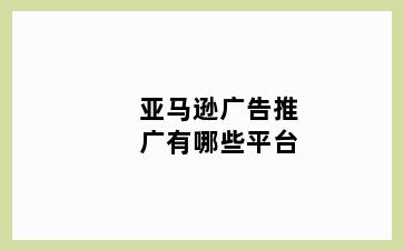 亚马逊广告推广有哪些平台