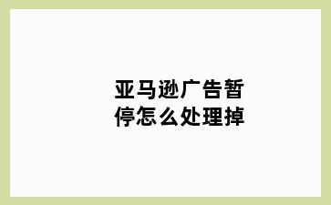 亚马逊广告暂停怎么处理掉