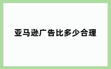 亚马逊广告比多少合理