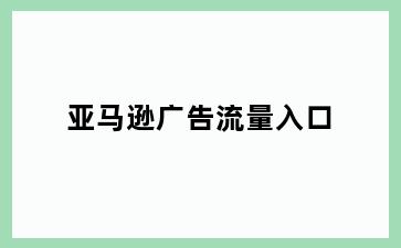 亚马逊广告流量入口