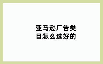 亚马逊广告类目怎么选好的