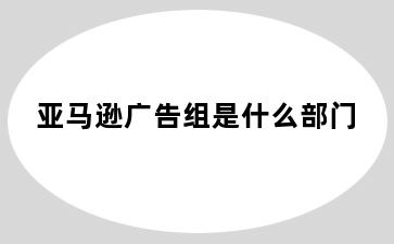 亚马逊广告组是什么部门