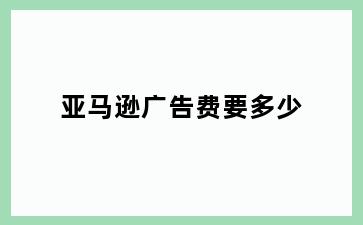 亚马逊广告费要多少