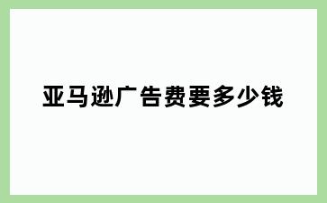 亚马逊广告费要多少钱