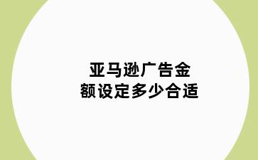 亚马逊广告金额设定多少合适