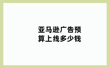 亚马逊广告预算上线多少钱