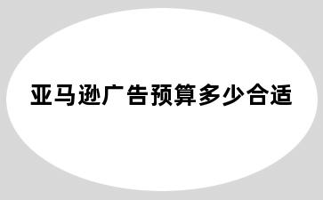 亚马逊广告预算多少合适