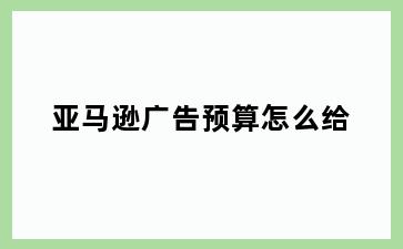 亚马逊广告预算怎么给