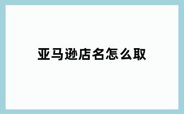 亚马逊店名怎么取
