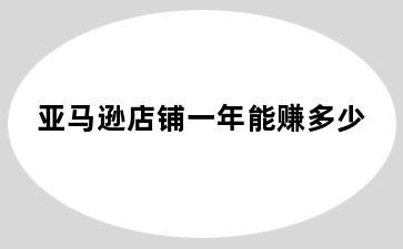 亚马逊店铺一年能赚多少