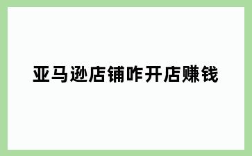 亚马逊店铺咋开店赚钱
