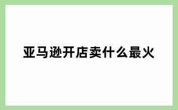 亚马逊开店卖什么最火