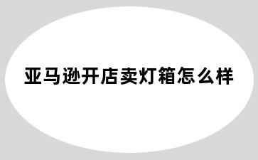 亚马逊开店卖灯箱怎么样