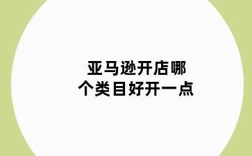 亚马逊开店哪个类目好开一点