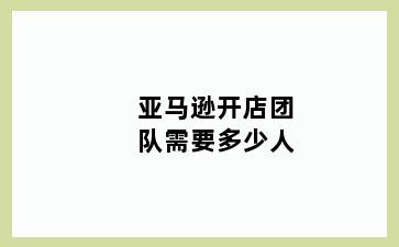 亚马逊开店团队需要多少人