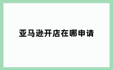 亚马逊开店在哪申请
