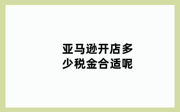 亚马逊开店多少税金合适呢